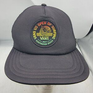 Vans 2017 US Open Of Surfing Huntington Beach Hat Black Snapback Mesh Trucker